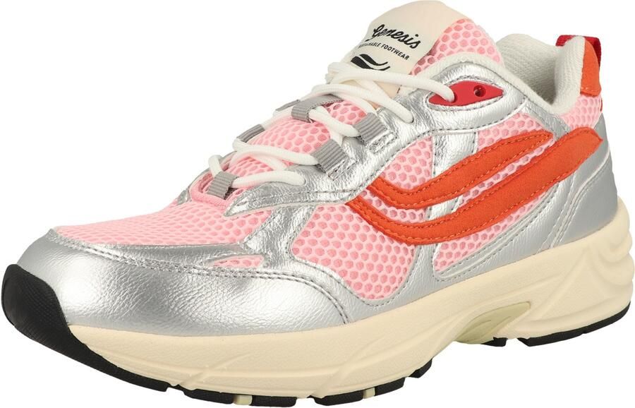 GENESIS Sneakers laag 'Eco'99 ' pink bloedrood zilver
