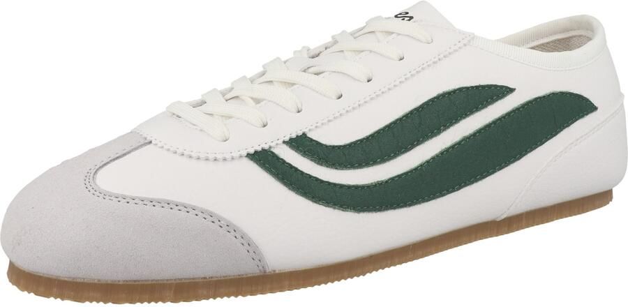 GENESIS Sneakers laag lichtgrijs donkergroen wit