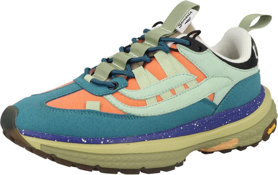 GENESIS Sneakers laag 'Machu' royal blue koningsblauw mintgroen oranje zwart