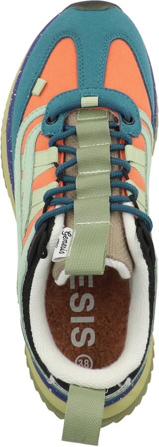 GENESIS Sneakers laag 'Machu' royal blue koningsblauw mintgroen oranje zwart - Foto 5