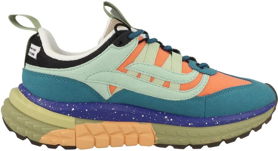 GENESIS Sneakers laag 'Machu' royal blue koningsblauw mintgroen oranje zwart - Foto 3