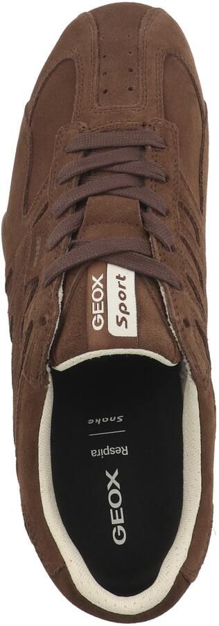 GEOX SNAKE heren leren sneaker U66NVA 022BC veterschoen bruin - Foto 4