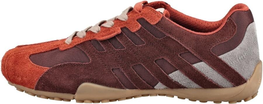 GEOX SNAKE heren leren sneaker U66NVA 0JQ11 BJ6 veterschoen bruin rood - Foto 7