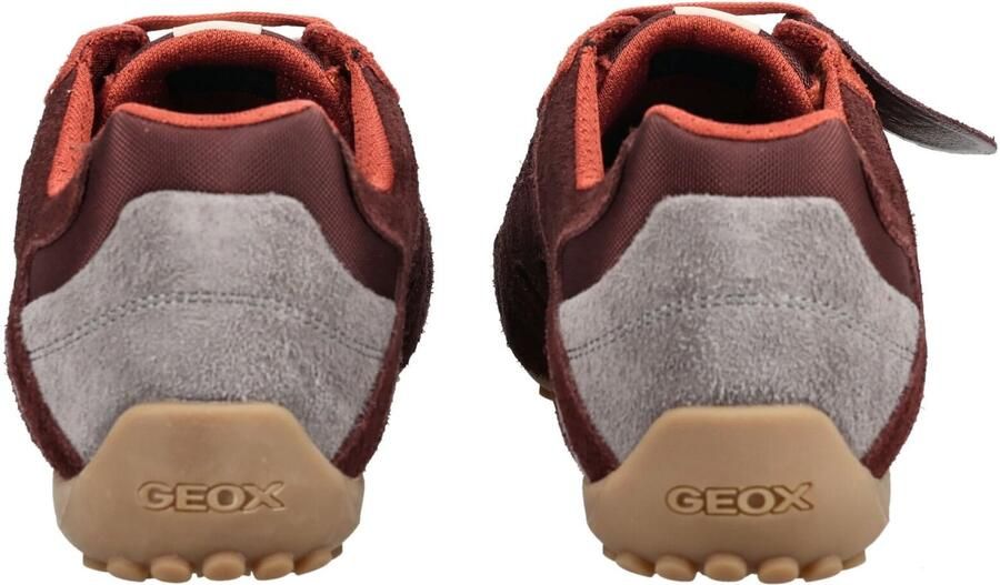 GEOX SNAKE heren leren sneaker U66NVA 0JQ11 BJ6 veterschoen bruin rood - Foto 4