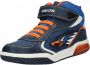 Geox J169CB Navy Orange Sneakers hoge-sneakers - Thumbnail 3