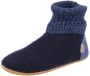 Giesswein Blauwe Gesloten Pantoffels met Bontvoering - Thumbnail 3