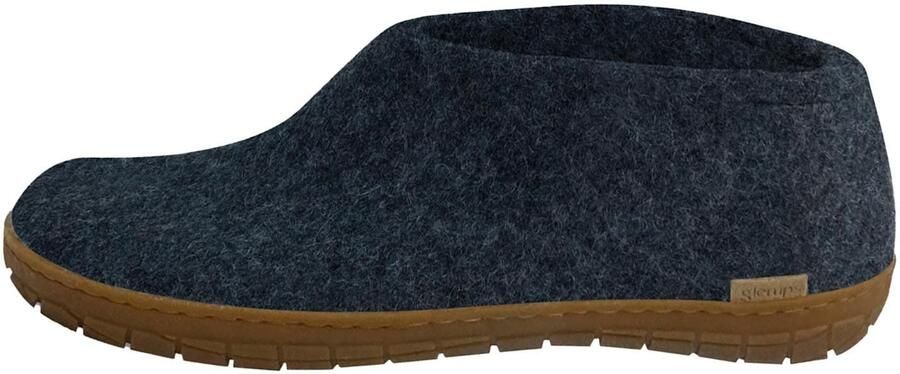 Glerups pantoffel van wolvilt met rubber zool Denim - Foto 5