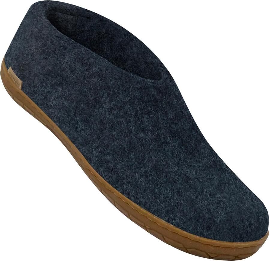 Glerups pantoffel van wolvilt met rubber zool Denim - Foto 2