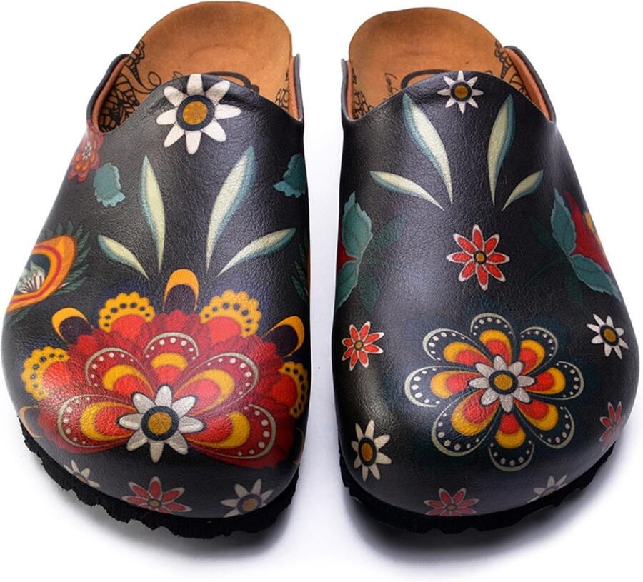 GOBY Folk Garden Clogs Handmade Vegan Leer Dames - Foto 3