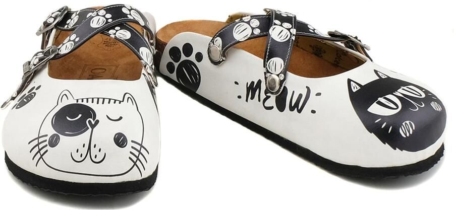 GOBY Clogs met Chille Kattenprint Handgemaakt Premium Kwaliteit - Foto 3