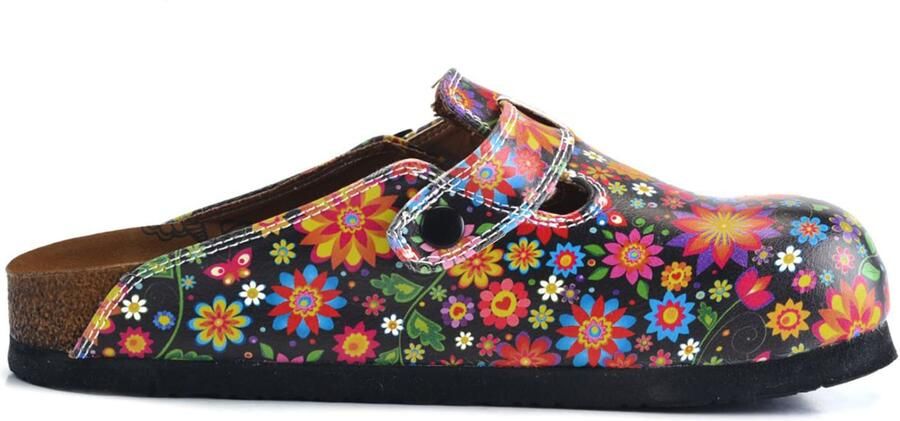 GOBY Flower Fiesta Dames Clogs Handgemaakt Kleurrijke Bloemenprint