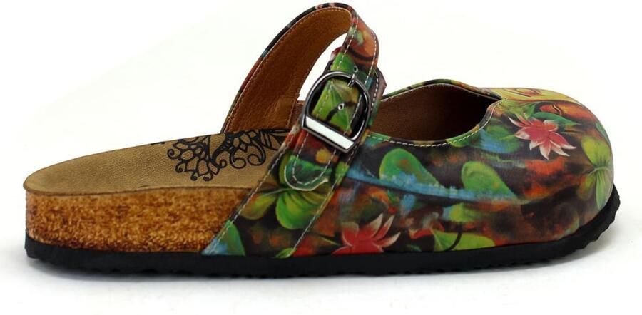 Goby Clogs 'Women Calceo Multicolor Clogs CAL2212 with Buddha' gemengde kleuren