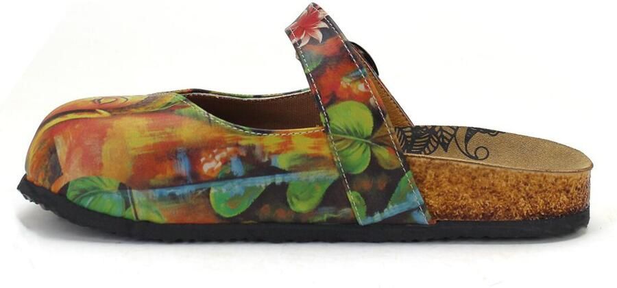 Goby Clogs 'Women Calceo Multicolor Clogs CAL2212 with Buddha' gemengde kleuren - Foto 5