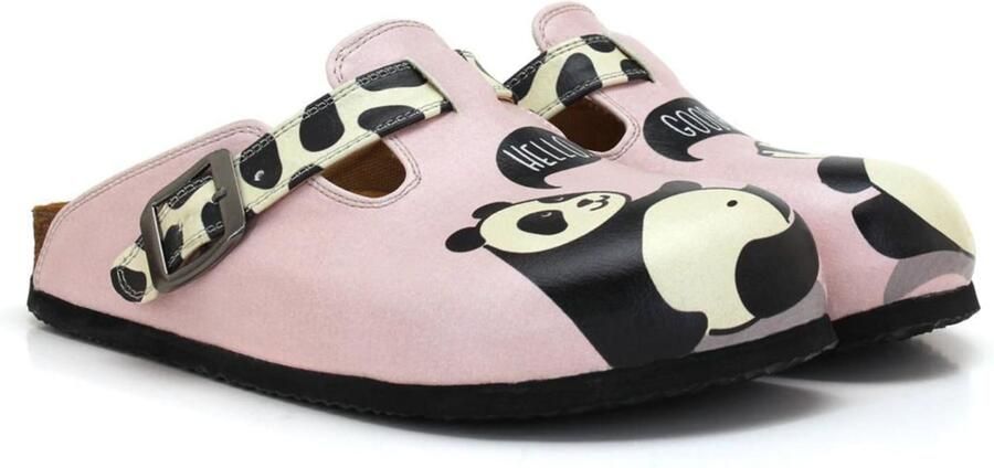 Goby Clogs 'Women Calceo Pink Clogs WCAL5446 with panda design' pink - Foto 3