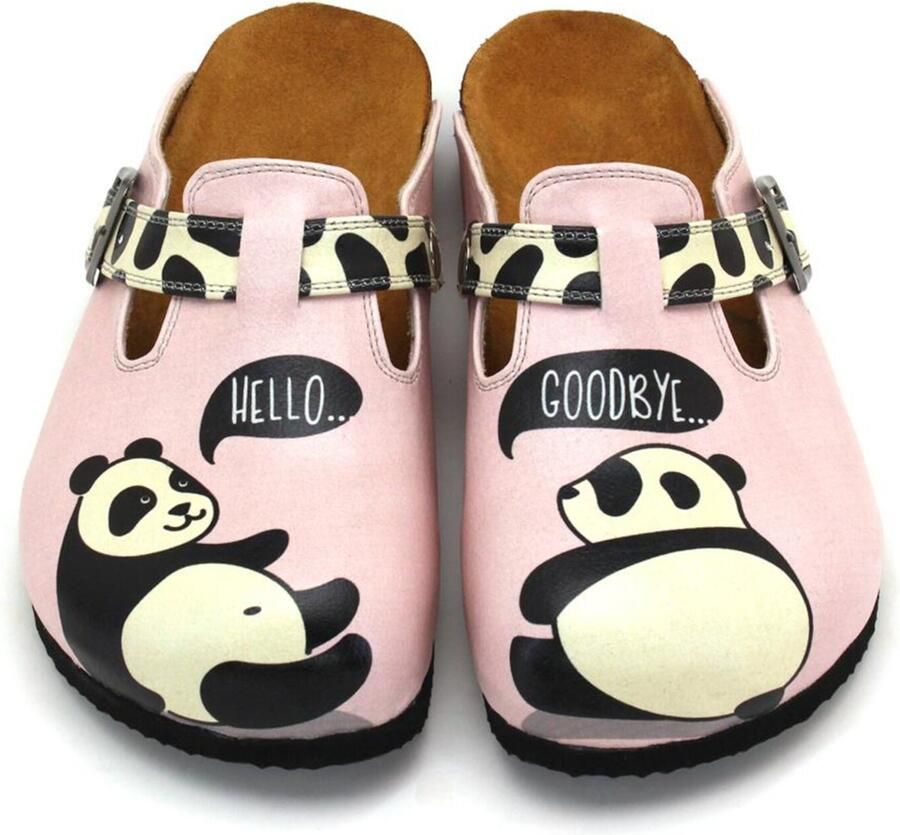 Goby Clogs 'Women Calceo Pink Clogs WCAL5446 with panda design' pink - Foto 2