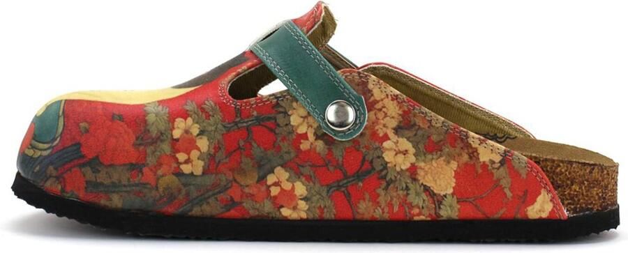 Goby Clogs 'Women Calceo Red Clogs WCAL5430 with cat design' rood - Foto 4