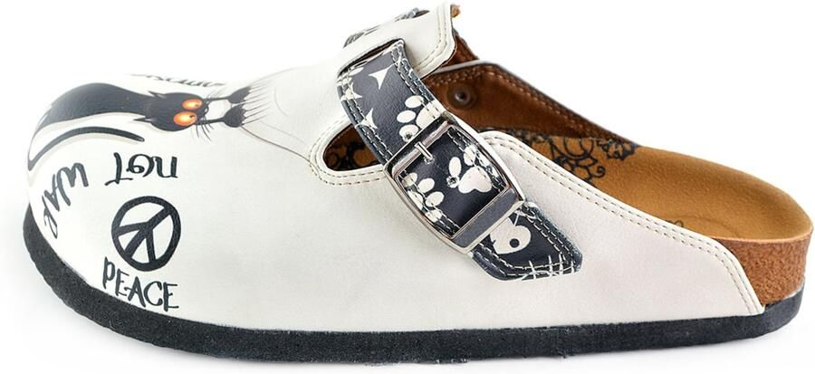 Goby Clogs 'Women shoes -Calceo mules with cats WCAL342' wit - Foto 5