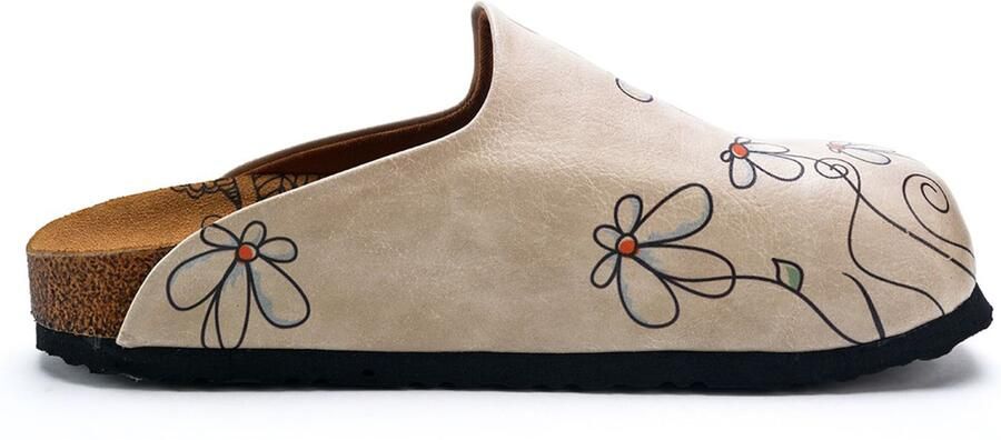 Goby Clogs 'Women shoes -Calceo mules with daisies CAL1410' offwhite - Foto 5