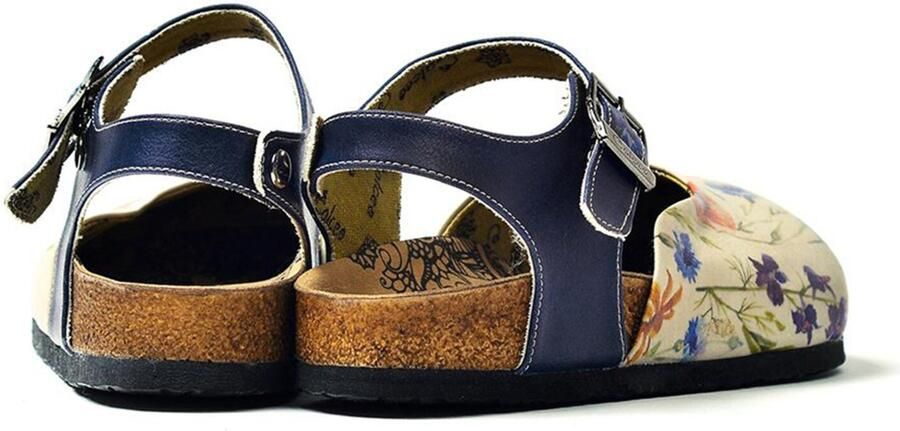 Goby Sandaal 'Women shoes -Calceo sandals CEO1604 with flowers' offwhite - Foto 5