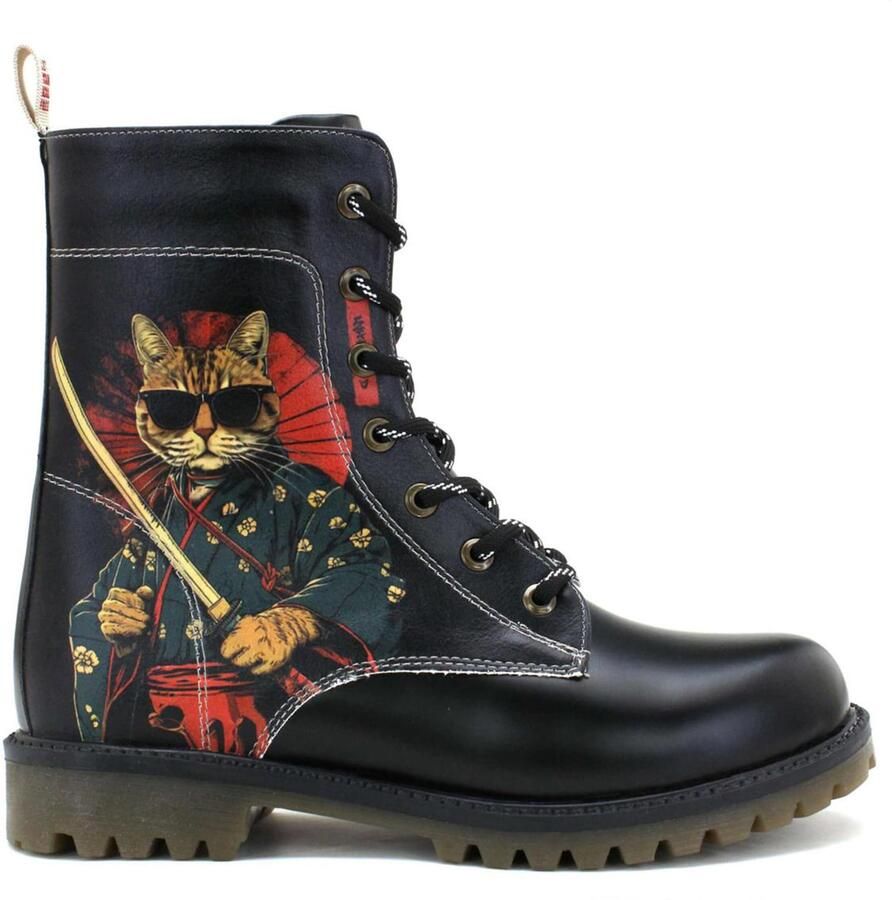 GOBY Samurai Cat Dames Boots Handmade en Vegan Stoer en Origineel