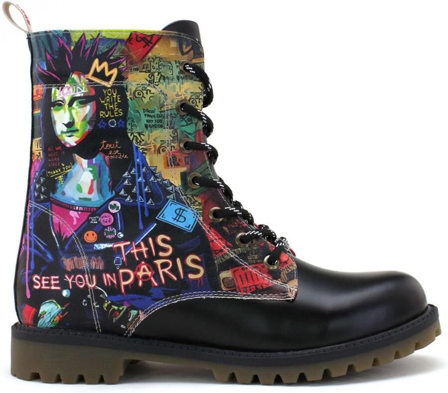 GOBY Graffiti Paris Dames Boots Handmade en Vegan Artistiek en Stoer