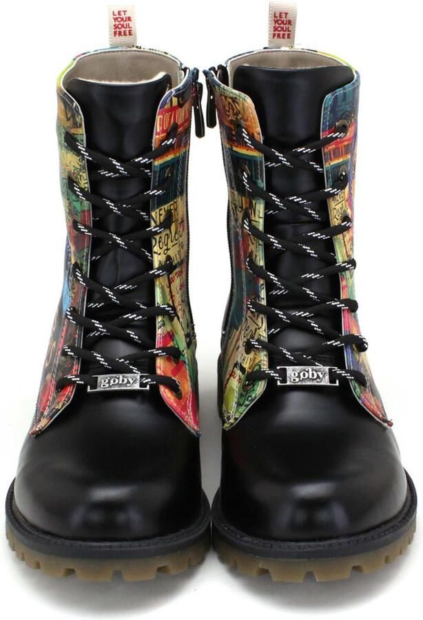 GOBY Graffiti Paris Dames Boots Handmade en Vegan Artistiek en Stoer - Foto 5