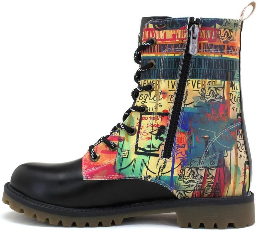 GOBY Graffiti Paris Dames Boots Handmade en Vegan Artistiek en Stoer - Foto 3