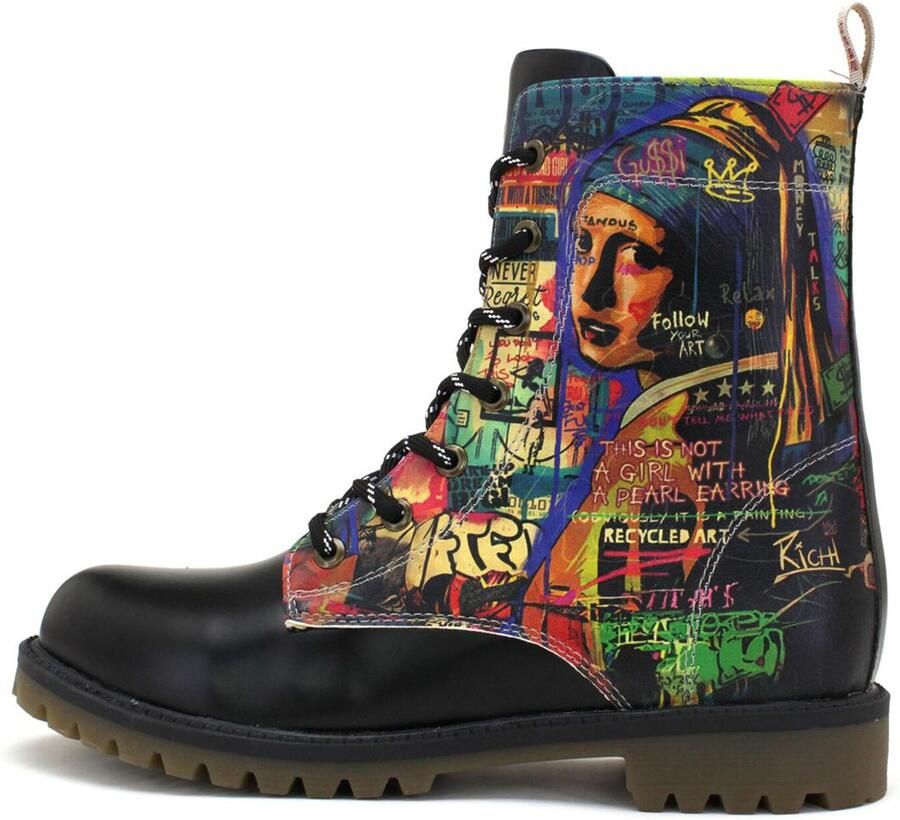 GOBY Graffiti Paris Dames Boots Handmade en Vegan Artistiek en Stoer - Foto 2
