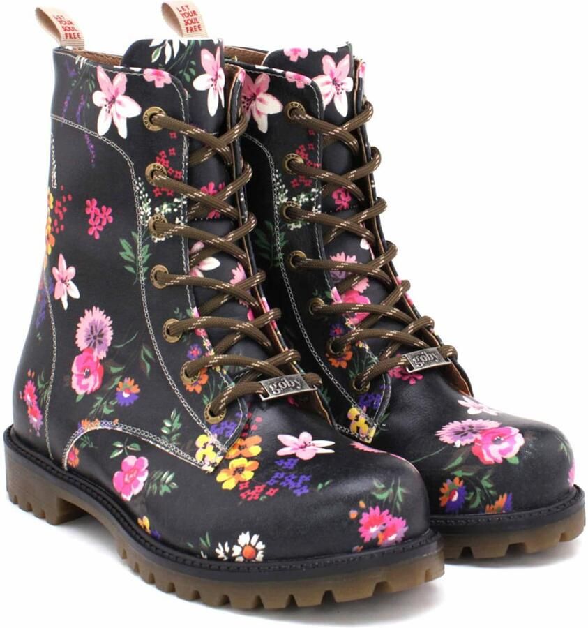 GOBY Flower Town Enkellaarsjes Damesboots Handgemaakt Premium Kwaliteit - Foto 3