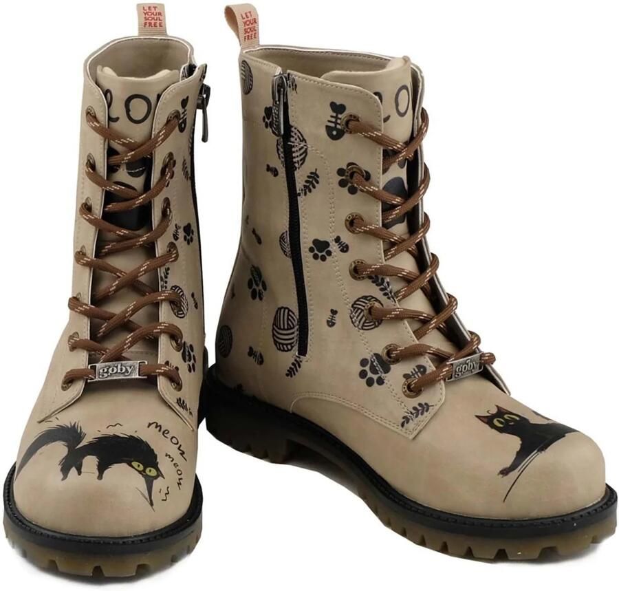 GOBY Black Cat Enkellaarsjes Damesboots Laarzen Hoge kwaliteit Handmade - Foto 6
