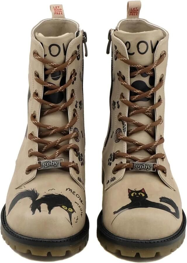 GOBY Black Cat Enkellaarsjes Damesboots Laarzen Hoge kwaliteit Handmade - Foto 3