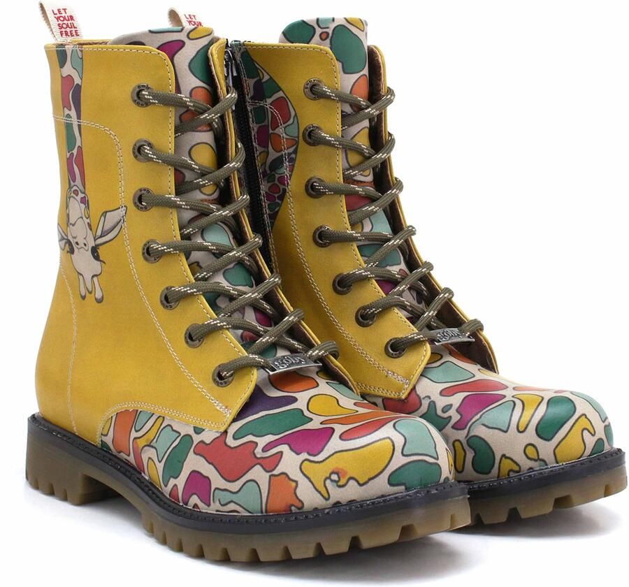 GOBY Funny Giraffe Enkellaarsjes Damesboots Handgemaakt Premium Kwaliteit - Foto 3