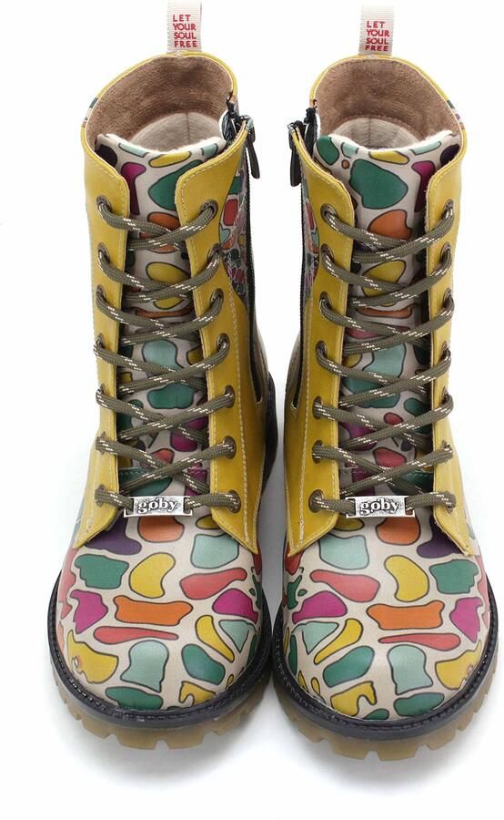 GOBY Funny Giraffe Enkellaarsjes Damesboots Handgemaakt Premium Kwaliteit - Foto 4