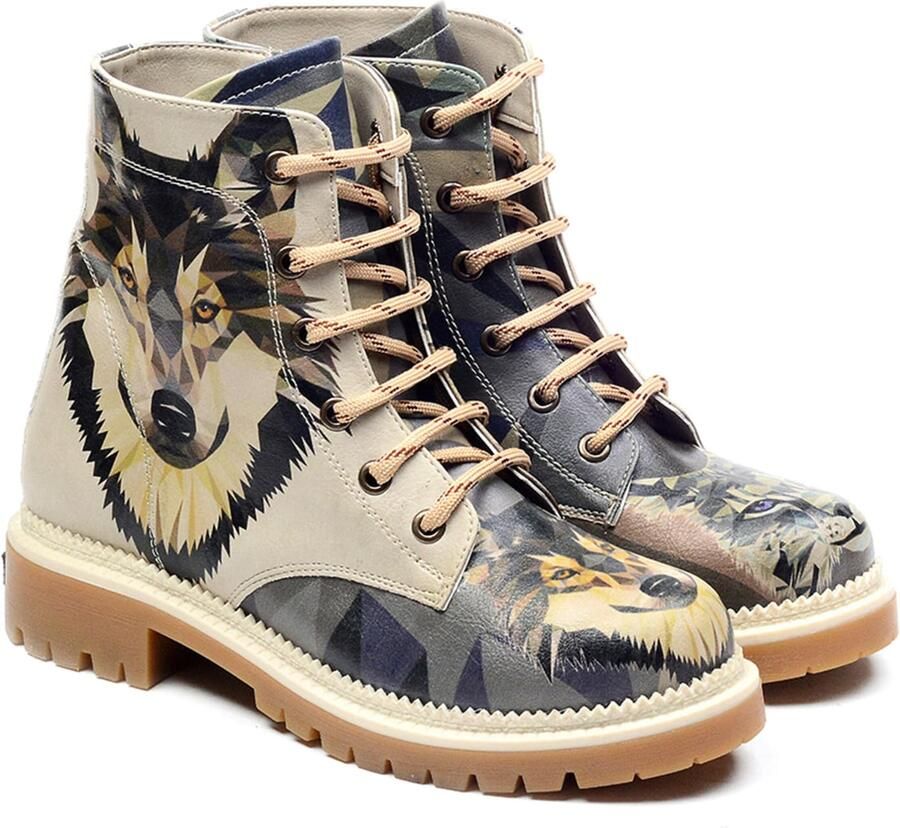 GOBY Wolf Spirit Dames Veterboots Handgemaakt Vegan Leer - Foto 4