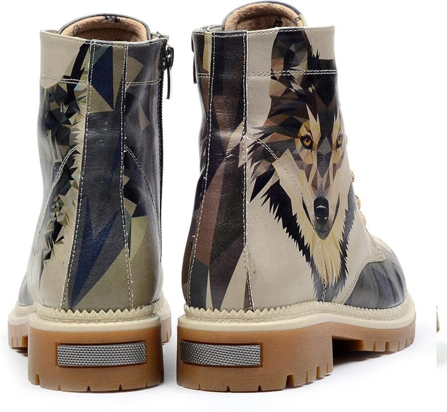 GOBY Wolf Spirit Dames Veterboots Handgemaakt Vegan Leer - Foto 3