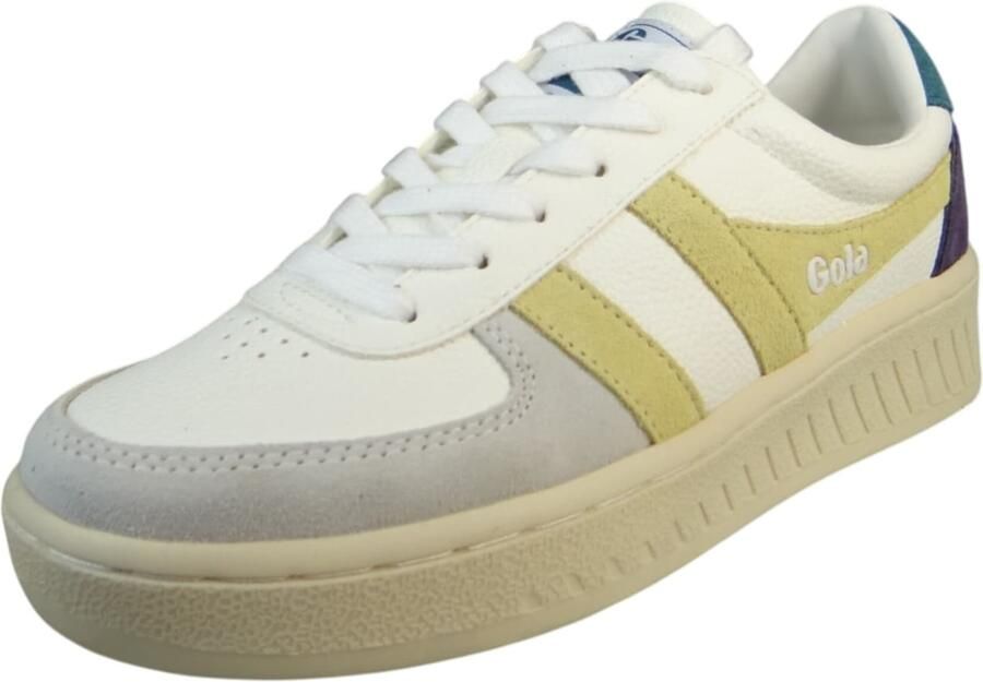 Gola Grandslam Trident Damessneaker Wit-Botermelk-Peacock - Foto 3