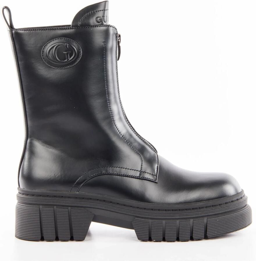 Guess Leren enkellaarsjes voor dames Black
