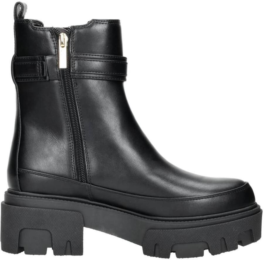 Guess PU Leren Laarzen Noir Tons Ronde Neus Sleehak Black Dames