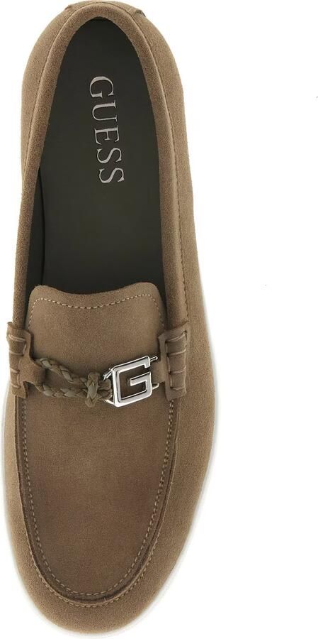Guess Loafers van leer met bandje in vlechtlook model 'HEAWS' - Foto 3