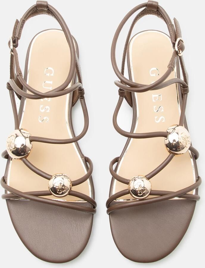 GUESS Sandalen met riem 'TABENN' cappuccino goud - Foto 4