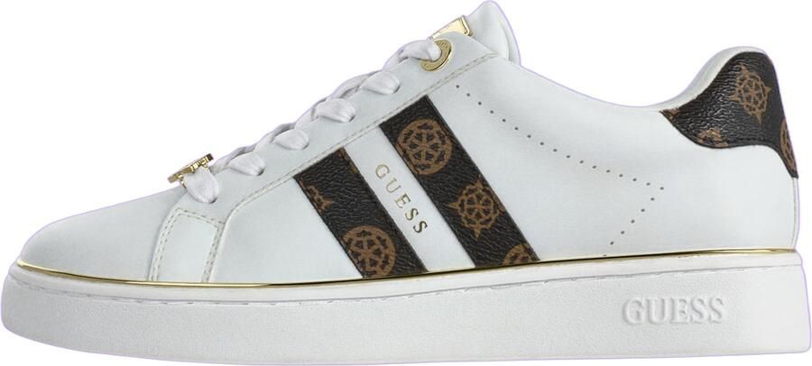 GUESS Sneakers laag 'BARLIE' bruin zwart wit