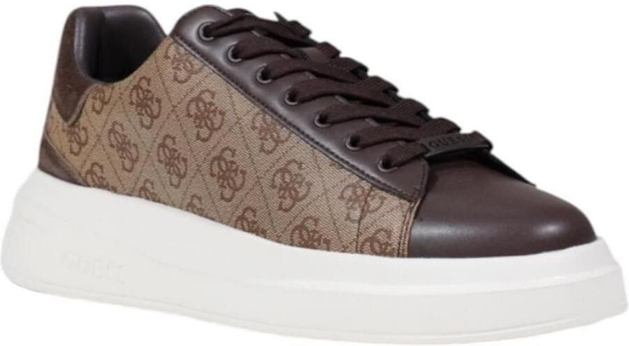 Guess Beige Sneakers 4G Logo Suede Inserts Beige Heren