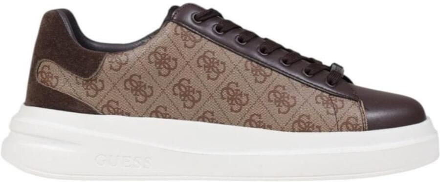 Guess Beige Sneakers 4G Logo Suede Inserts Beige Heren - Foto 5