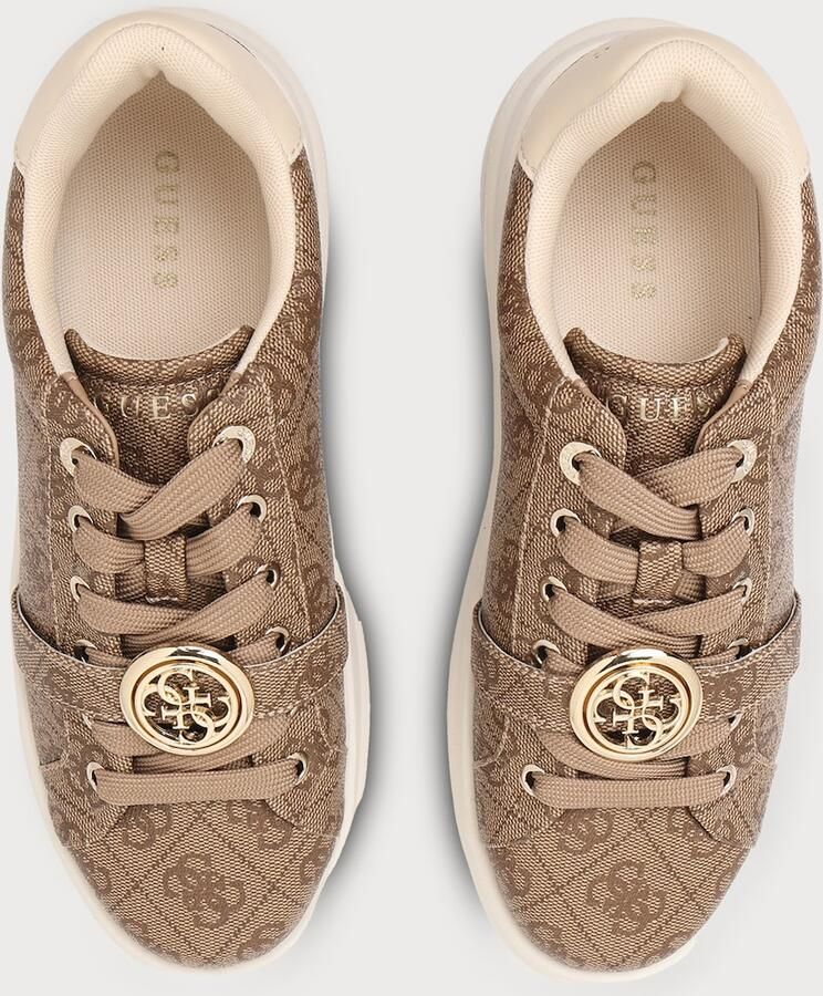 GUESS Sneakers laag 'Erizo' crème chocoladebruin cappuccino - Foto 4