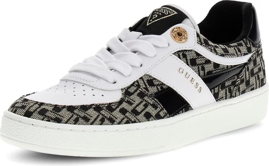 GUESS Sneakers laag 'NAIMA3' greige zwart wit