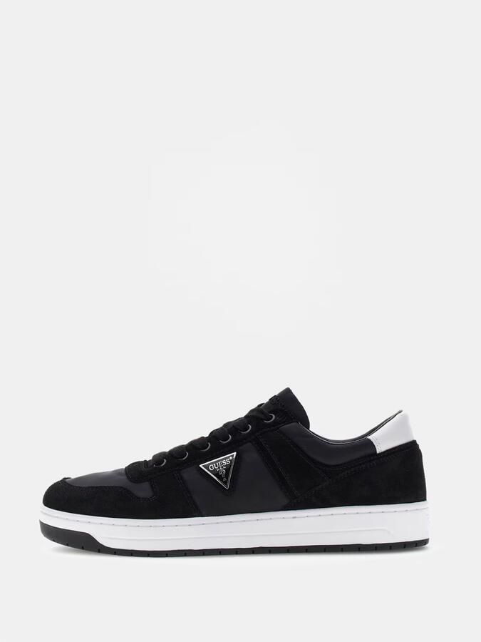 Guess Sneakers van mix van leer en textiel met labeldetail model 'UDDENT' - Foto 3