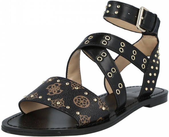 GUESS Cevie 2 Sandalo Dames Sandalen Zwart/Bruin Maat 37 - Schoenen.nl