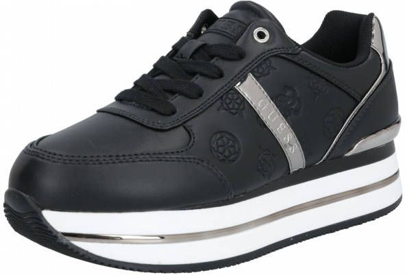 GUESS Dafne Faux Leather Dames Sneakers Zwart - Schoenen.nl