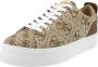Guess Beige Stoffen Sneakers met All Over Logo Beige Dames - Thumbnail 4