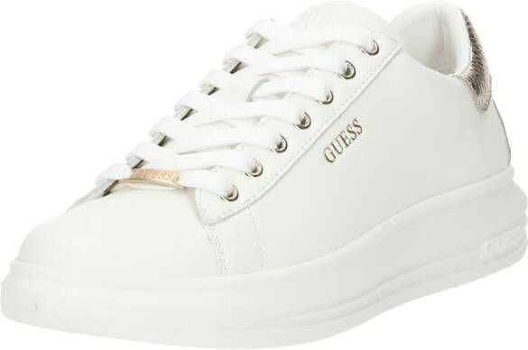 Guess Dames Vibo Leren Sneakers Wit Goud White Dames - Foto 9